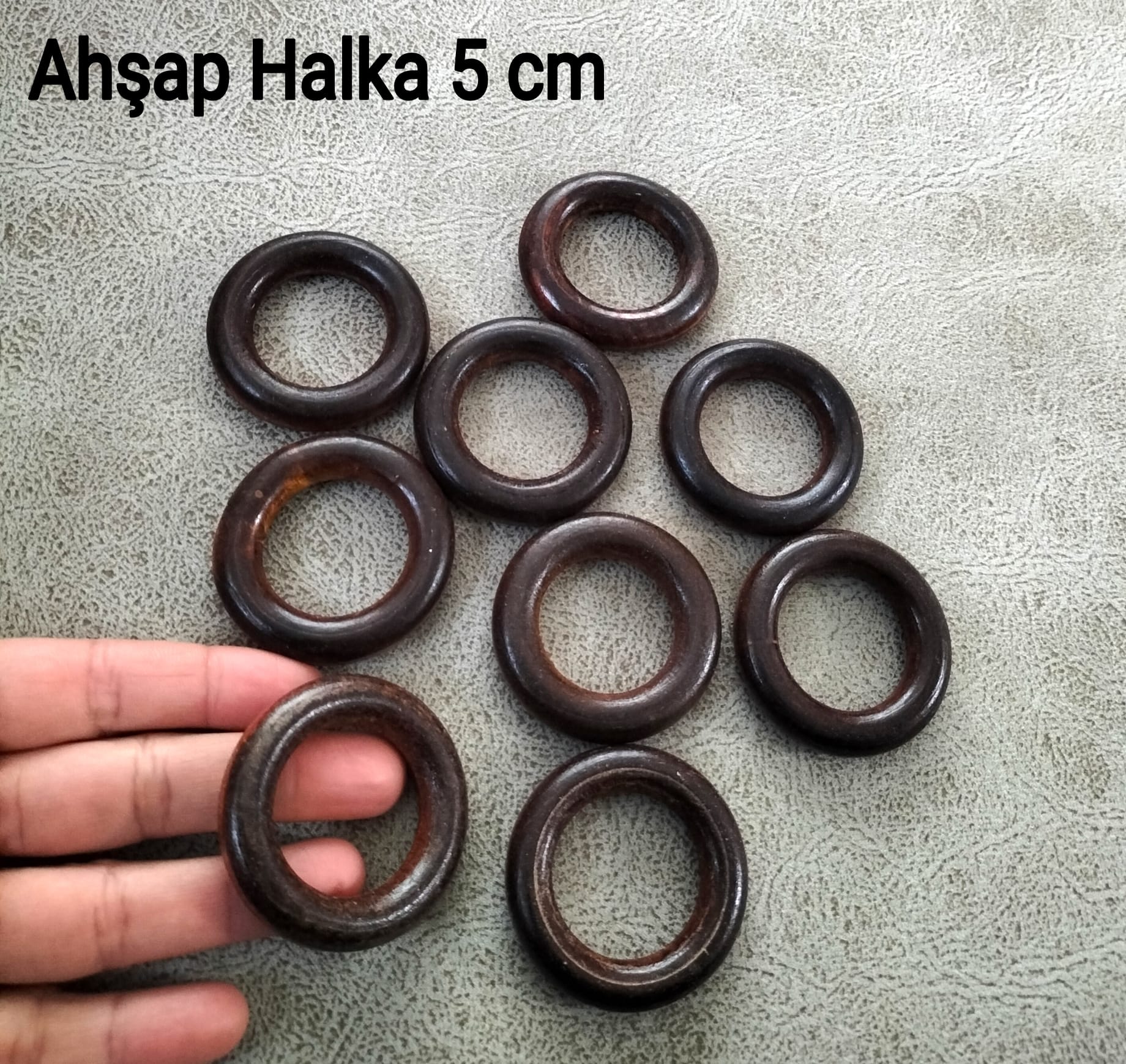 Ahşap Halka 5 cm (5 adet) kahverengi