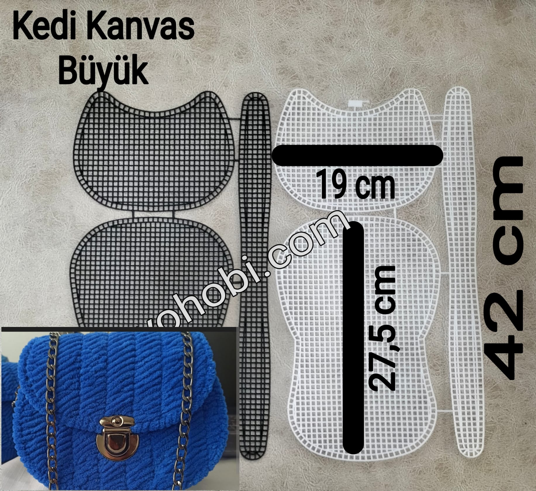 Çanta Kanvas Kedi Büyük