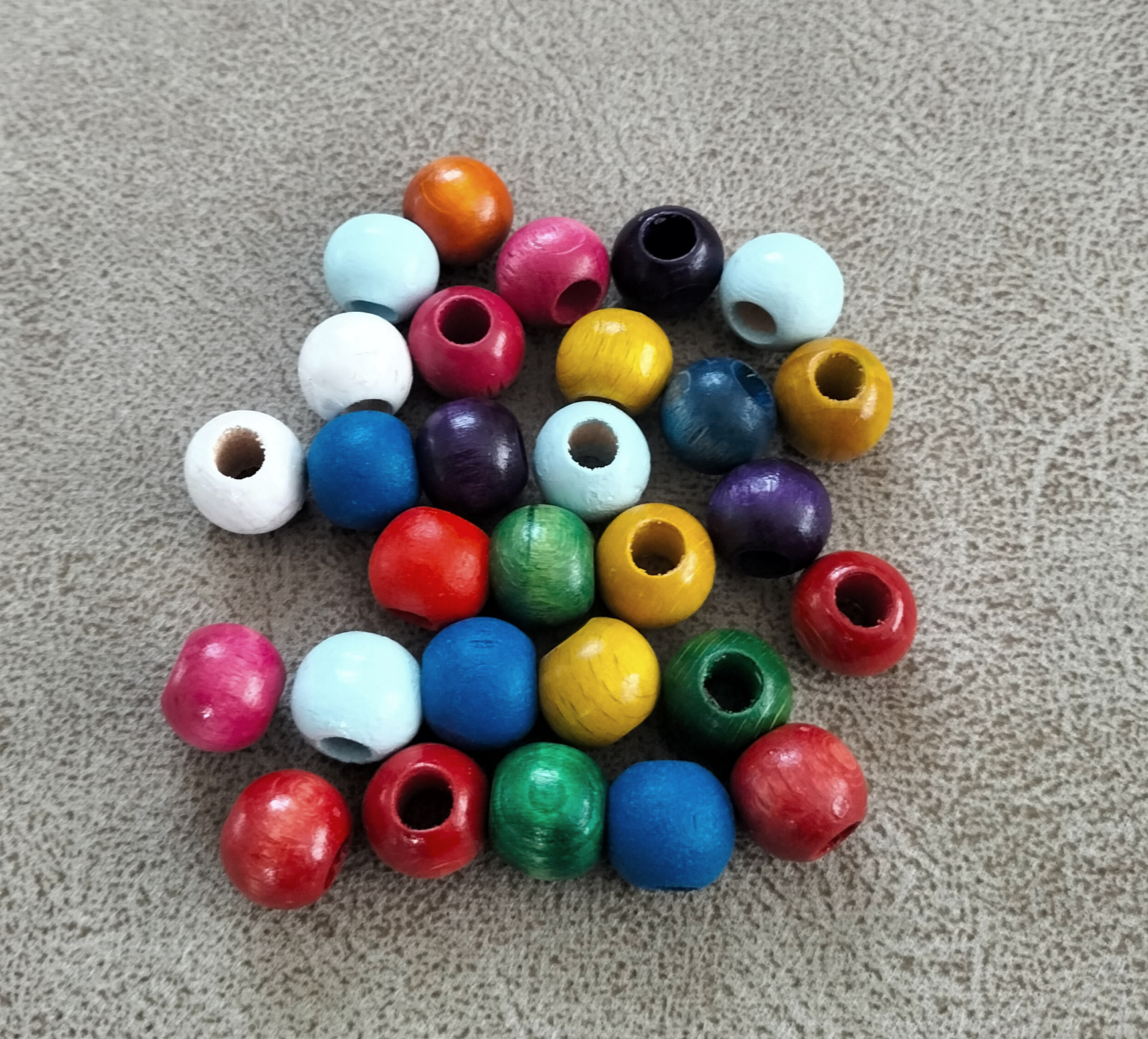 Ahşap Renkli Boncuk 12 mm (40 adet)
