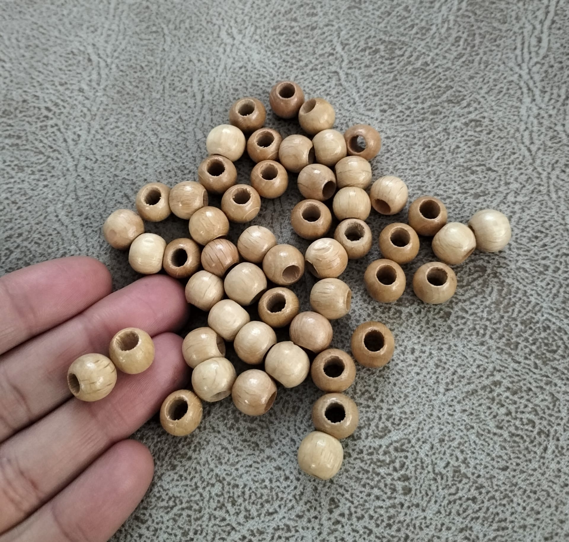 Ahşap Boncuk Cilalı 10 mm (50 adet)
