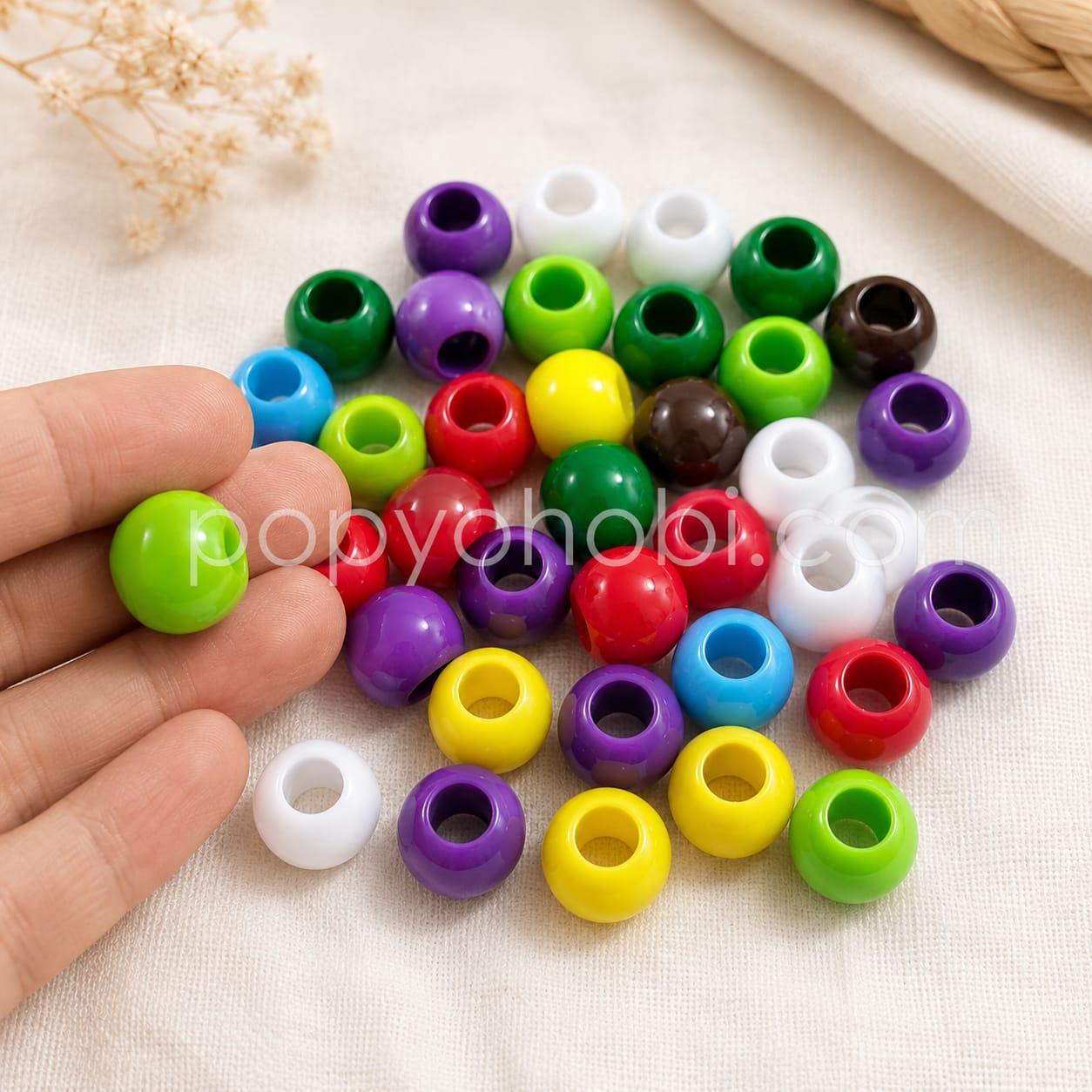 Makrome Boncuk Plastik 14 mm 50 adet