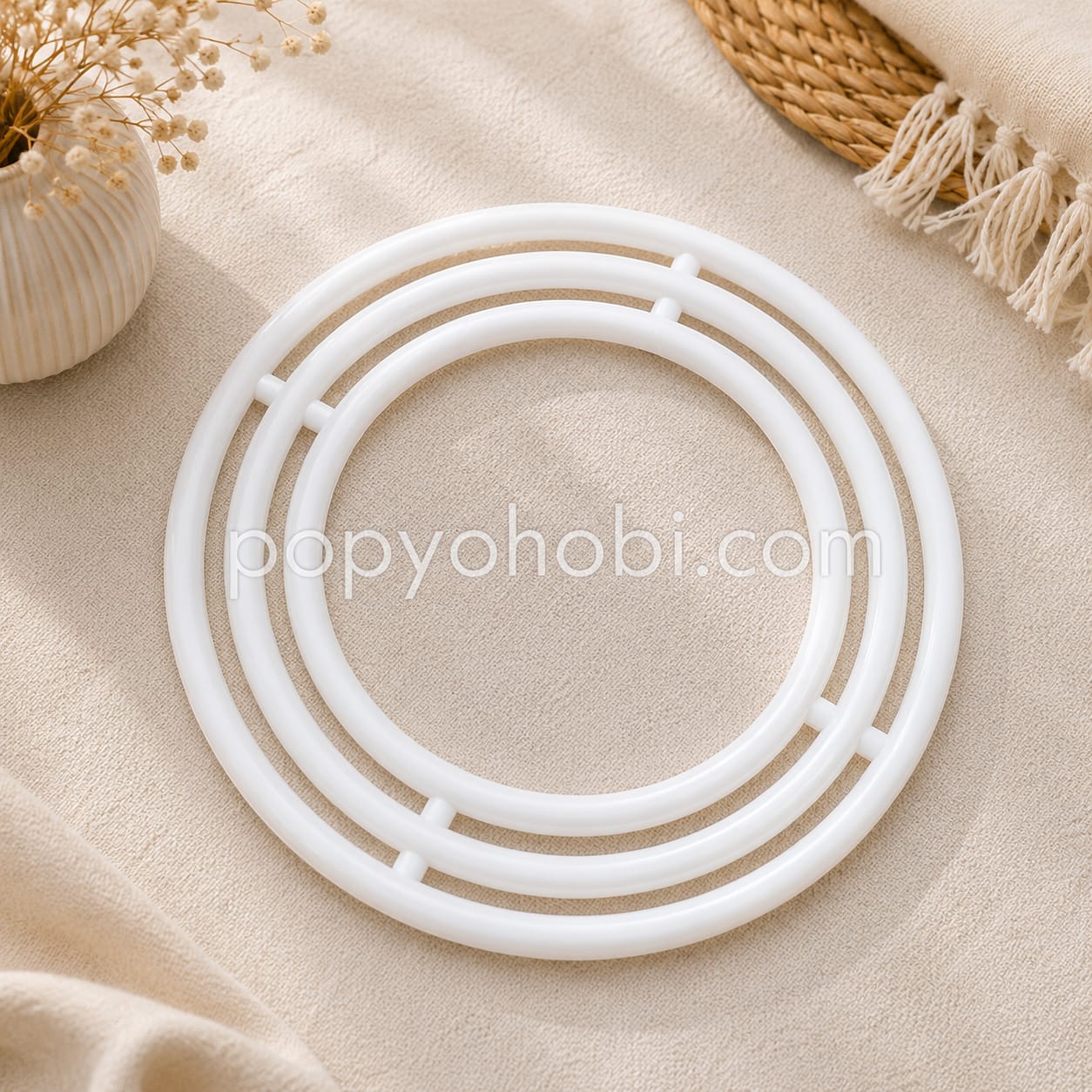 Plastik Makrome Halkası,19x16x13cm Düş kapanı 3’lu