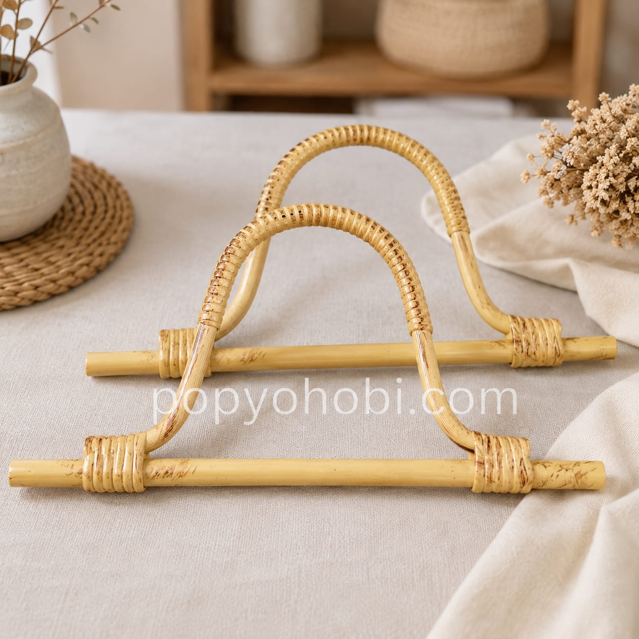 Çanta Sapı Bambu Görünümlü 27 cm 1çift