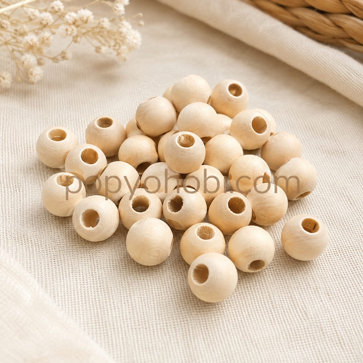 Ahşap Boncuk Ham 10 mm (100 adet)