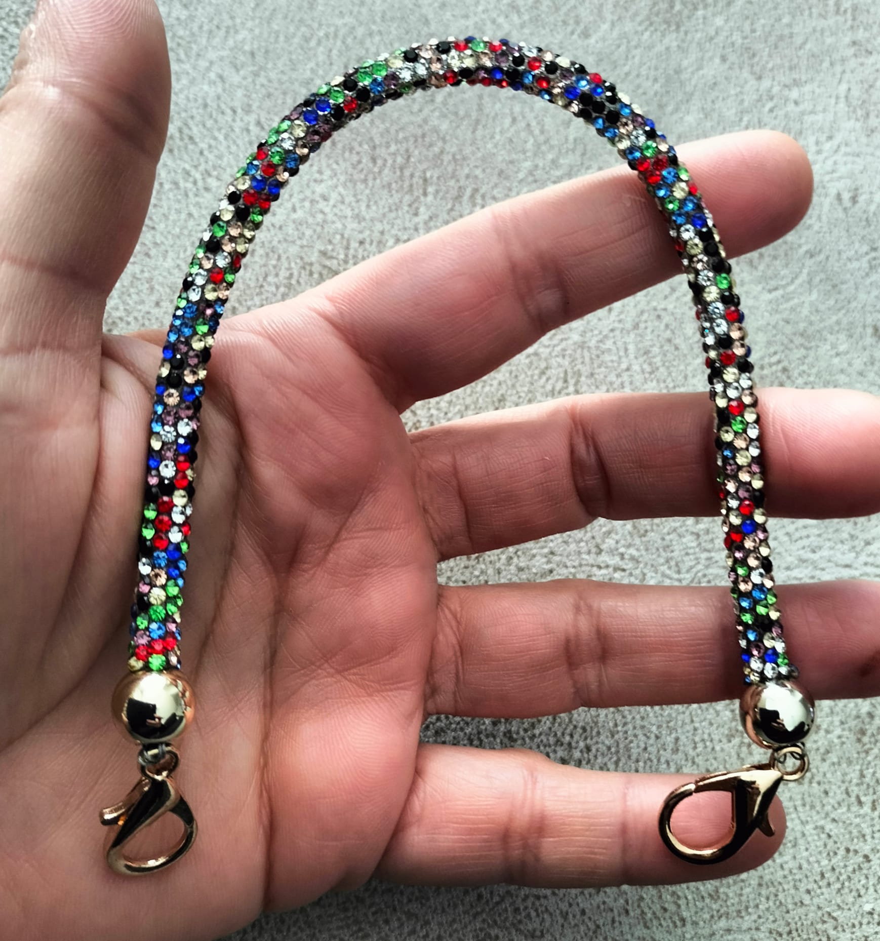 Abiye Taşlı Elcik, çanta sapı 25 cm 1 adet